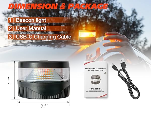 magnet night portable security rotating tow tractor utv van rv atv boat brightness