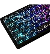 Tsungup Custom PBT Keycaps,135 Keys Shine Through Cool Modern Technology Style Theme Side Printed...