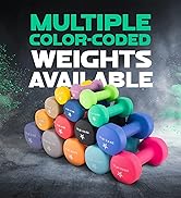 Yes4All Neoprene Coated Dumbbell Hand Weight Sets of 2 - Multiple Weight Options with 15 Colors, ...