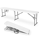Byliable Folding Bench 6 Foot, Plastic Folding Bench Seat Portable Foldable Picnic Party Camping ...