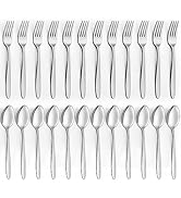 Unokit Forks and Spoons Set - 24Pcs Silverware Set, Food Grade Stainless Steel Silverware Set, 12...