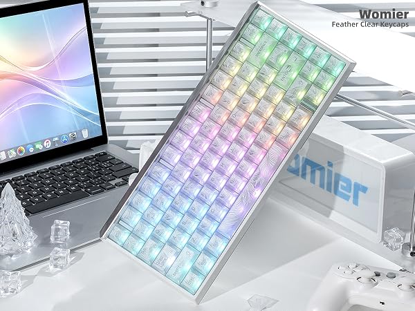 Clear Keycaps, Shine-Through Keycaps, Jelly Keycaps Cherry Profile Keycaps for Mechanical Keyboard