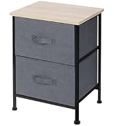 American Dream 2-Drawer Storage Tower, Slim Fabric Dresser with Steel Frame, Narrow Organizer Uni...