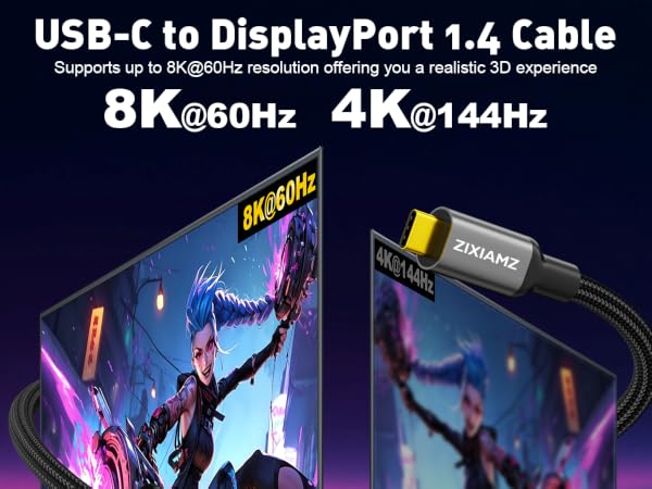 8k usb c to dp cable