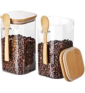 Glass Jars with Airtight Bamboo Lids and Spoons, 2PCS 1150ml/39oz Overnight Oats Containers with ...
