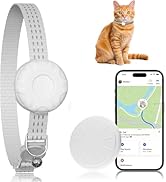 Cat Tracker, Cat Tracker Collar with Safety Elastic Buckle, Compatible with Apple Find My App (On...