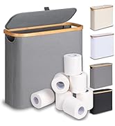 efluky Toilet Paper Basket 28L, Toilet Paper Storage with Lid for Bathroom, Toilet Paper Holder w...
