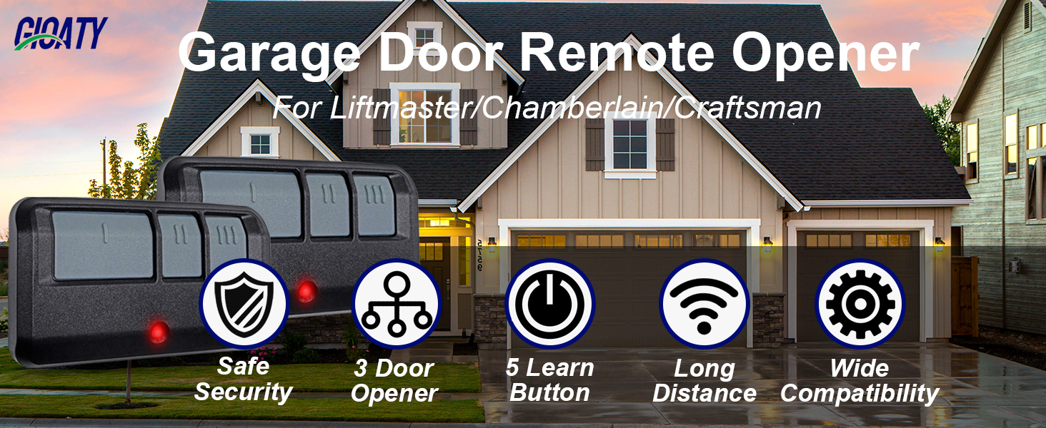 2 for Universal Chamberlain Craftsman LiftMaster Garage Door Opener Remote