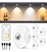 WILLED Rechargeable Puck Lights with Remote Control, 3 Color Temperatures and Timing Function, Di...