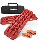FieryRed Traction Boards Offroad, Recovery Boards with 2 Leashes and Carry Bag, 2Pcs Traction Mat...