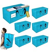 GRIPZON 6 Pack Extra Large Moving Bags with Zippers, Backpack Straps &amp; Reinforced Handles, Heavy ...