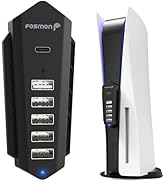 Fosmon USB Hub for PS5, 5 Port High-Speed USB Expansion Hub Extender Splitter Charger for Playsta...