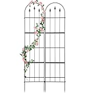 2 Pack Garden Trellis for Climbing Plants Outdoor - 15.7'' W x 71" H Large Rustproof Metal Plant ...