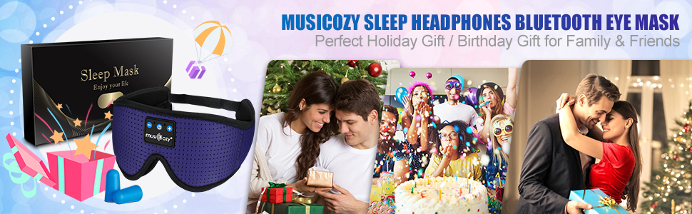 sleep headphones Bluetooth headband earbuds music mask unique birthday holiday gifts