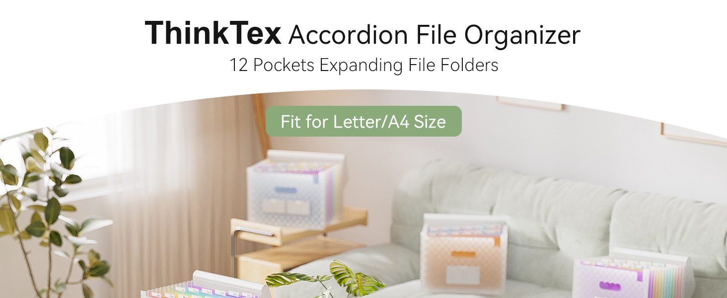 ThinkTex Accordion File Organizer, 12 - Pocket
