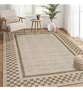 GarveeHome 5x7 Washable Area Rug for Bedroom Living Room Non Slip Modern Bordered Throw Rugs Low ...