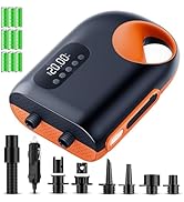 3T6B 18000mAh Electric SUP Air Pump - Rechargeable Paddle Board Pump, 20PSI High Pressure with Du...