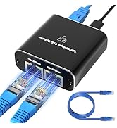 Hdiwousp RJ45 Ethernet Splitter,LAN Splitter Adapter 1 to 2 High Speed 1000Mbps,Gigabit Ethernet ...