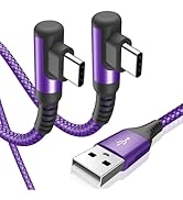 USB C Cable Right Angle [2-Pack, 6.6FT+6.6FT], sweguard USB Type C Charger Fast Charging Cable Ny...