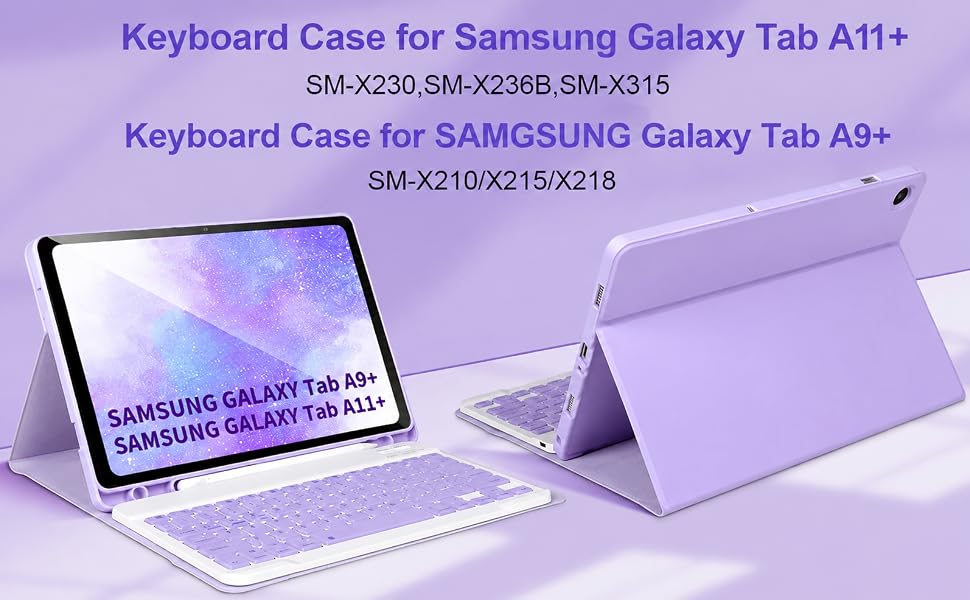 Keyboard case for Samgsung Tab A9+/A11+ 2023/2025