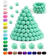 180PCS FIVEIZERO Silicone Beads, 12mm Silicone Beads Focal Beads Rubber Round Beads Mint Green Si...