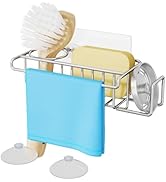 HapiRm 4 in 1 Sink Caddy Sponge Holder, SUS304 Stainless Steel Kitchen Brush Holder + Dish Cloth ...