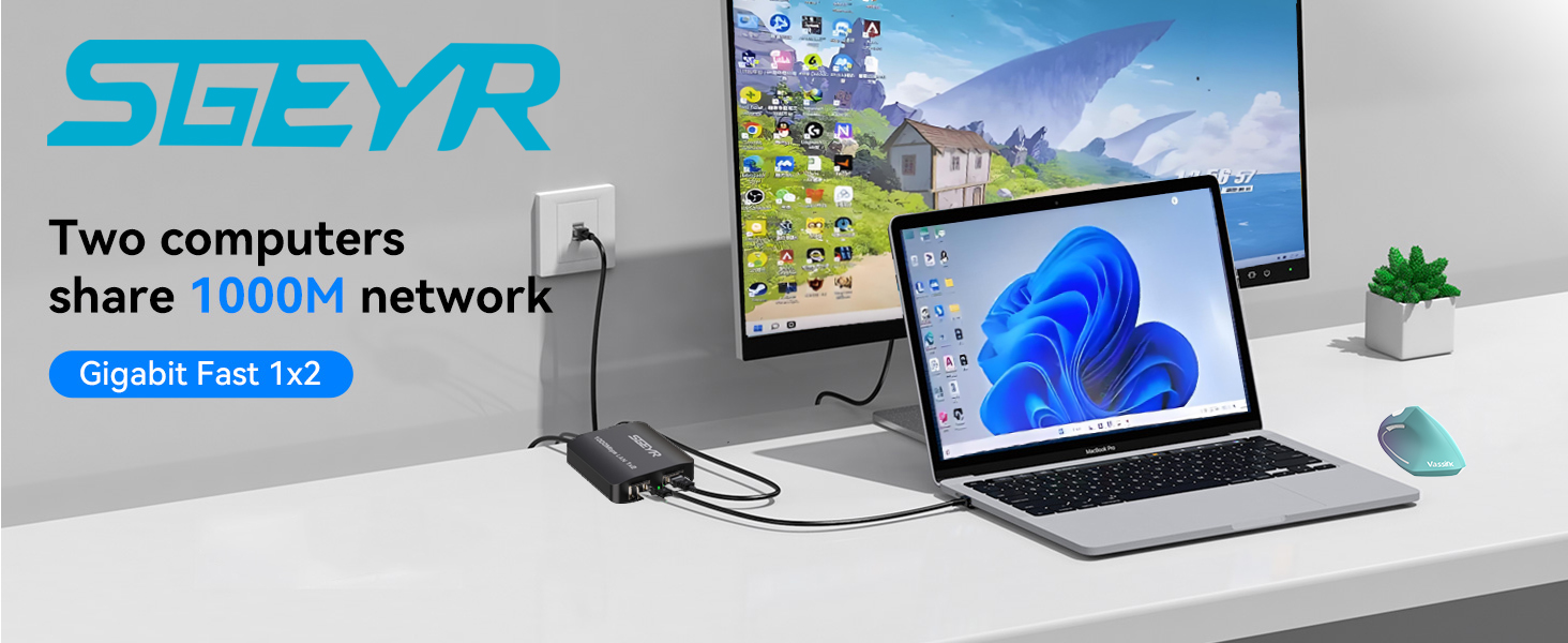 Internet Cable Splitter 1 in 2 Out High Speed