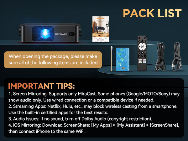 smart projector built-in apps