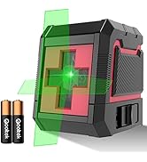 Self-Leveling Laser Level, Qooltek 100ft Laser Level Self leveling Green Cross Line, Alignment La...