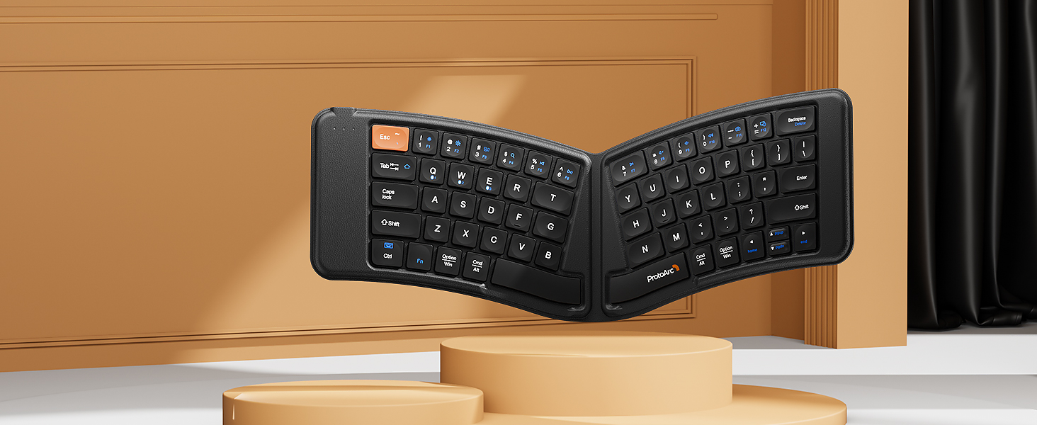 Ergonomic Split Bluetooth Foldable Keyboard multi-device - Black A+ content page (9)