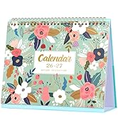 Desk Calendar 2026-2027 - Standing Flip 2026-2027 Desktop Calendar with Thick Paper, 9.8" x 8.3",...