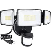 Meloght 75W Motion Sensor Outdoor Lights Plug in, Led Flood Lights Outdoor Dusk to Dawn, 7500LM S...