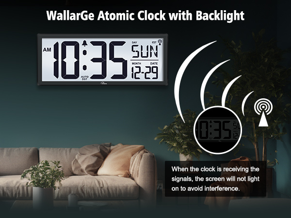 digital wall clock backli