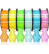1.75mm Silk Shiny PLA Filament 6 in 1 Bright Colors Bundle Pack: Silk Yellow/Lime Green/Light Ora...