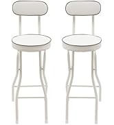 Ojseimchrl Folding Bar Stool with Back, 2 Pack Backest Tall Foldable Stool har with Cushioned Pad...