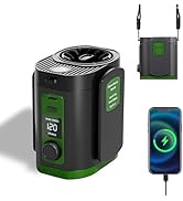 Ahuccf Portable Fan,120-Stepless Dial Waist Clip Fan Turbo Cooling,6000mAh Rechargeable Clip-On P...