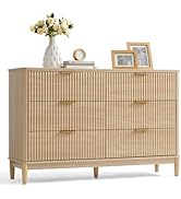 LINSY HOME Fluted Dresser for Bedroom with 6 Drawers, 54
