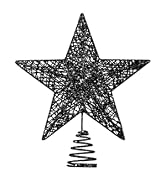 URATOT Glittered Christmas Tree Topper Metal Christmas Treetop Hallow Wire Star Topper for Christ...