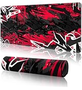 Black Red Gaming Mouse Pad Large,Anime Mouse pad Gaming Desk Mat Desk Accessories,31.5 x 11.8Inch...