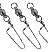 Dr.Fish Fishing Snap Swivels, Ball Bearing Swivels with Stainless Steel Coast lock Snap