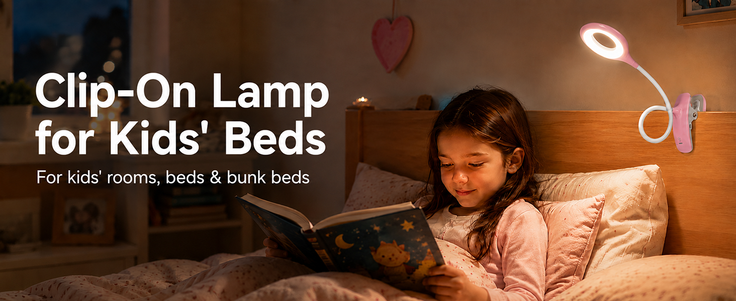 USB Rechargeable Clip On Bedside Light