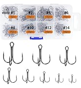 UCEC Fishing Hooks Treble Hooks Kit for Saltwater Freshwater, High Carbon Steel Hooks Strong Shar...