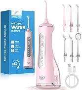 JTF Portable Water Flosser for Teeth: 3 Modes &amp; 10 DIY Pressure Levels Cordless Oral Irrigator fo...