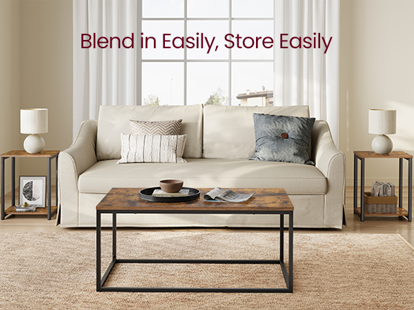 Side Table, Small End Table, Nightstand for Living Room, Bedroom, Office, Bathroom