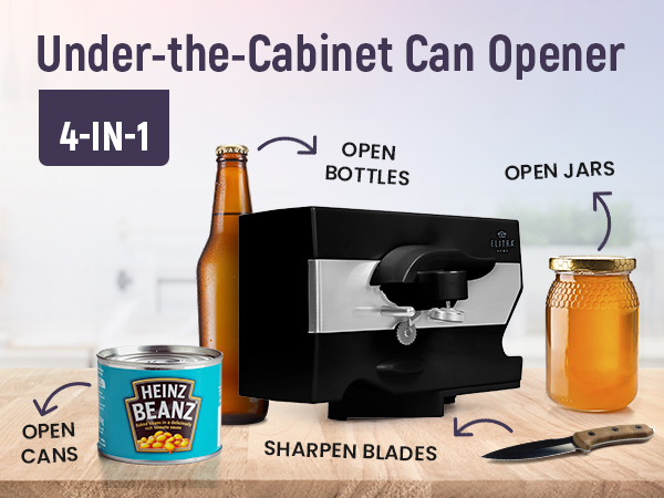 Electric Can Opener - 4 in 1 blk 1 m