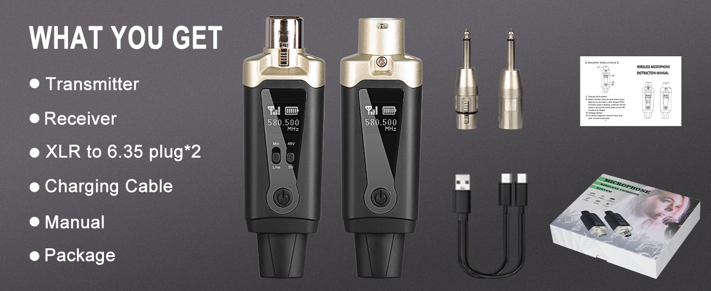  Wireless Microphone Transmitter Receiver