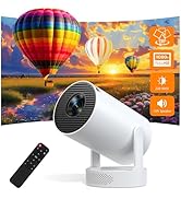 Mini Projector, Support 4K 1080P, 220 ANSI Lumens, 180° Rotatable with Built-in Apps, Auto Vertic...