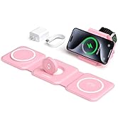 UCOMX 3 in 1 Charging Station for Mult-ple Devices,Foldable 3 in 1 Wireless Charger for Travel,Na...