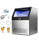 VEVOR Commercial Ice Maker Machine, 265 lbs/24h with 85 lbs Storage Capacity, Built-in/Freestandi...