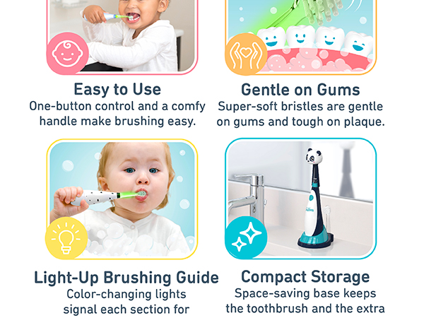 brusheez toddlers easy to use toothbrush kid safe beginners easy to use gentle brushing chart